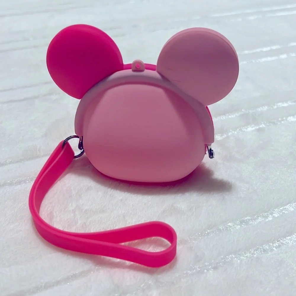 Mickey Mouse Pink Silicone Coins Wristlet Pouch